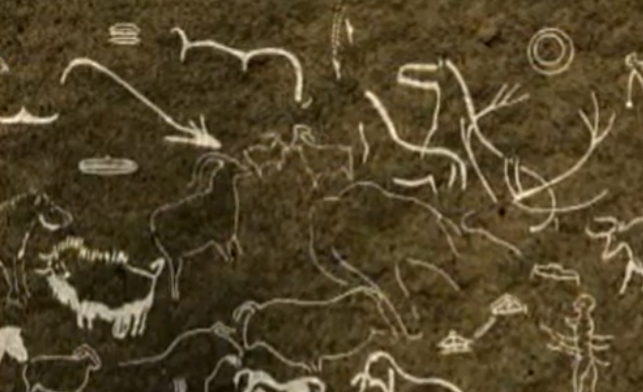 Cave Painting of one or more UFOs